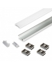 profilo in alluminio da incasso cc31 2 metri cover opaca 2108