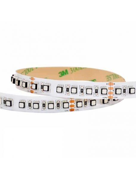 strip led serie rgb ultra luminosa 120w luce colorata  professionale 21,6w metro 24v pcb ip20 10mm bobina da 600 smd 3535 2394