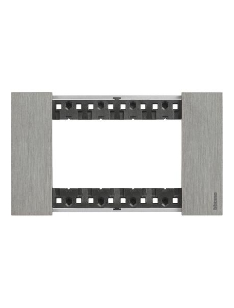 bticino living now placca  4 moduli  acciaio  materiale zama bticino ka4804zg