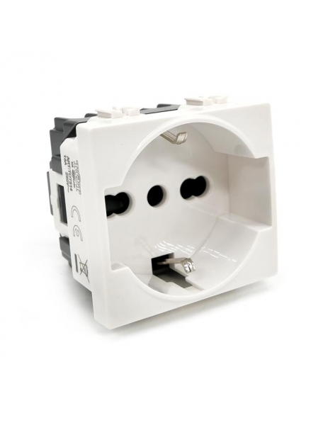 presa schuko universale bivalente bianca tedesca 16A 250v compatibile con bticino matix am5440/16