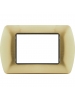 placca oro spazzolato satinato 3 posti moduli  in metallo compatibile con bticino living international light