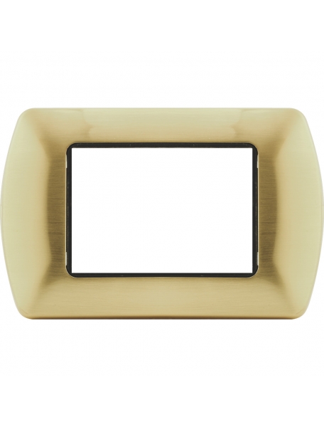 placca oro spazzolato satinato 3 posti moduli  in metallo compatibile con bticino living international light