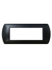 placca in metallo nera 7 posti moduli compatibile con bticino l4807 o ln4707