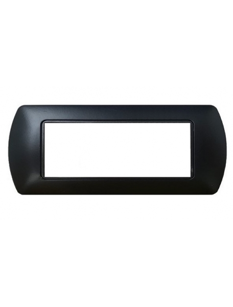 placca in metallo nera 7 posti moduli compatibile con bticino l4807 o ln4707