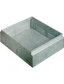 scatola da incasso in lamiera zincata per installazione di torrette a scomparsa 16/20 moduli in pavimenti in cemento
