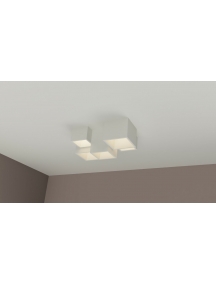 plafoniera in gesso ceramico verniciabile con copertura in rilievo a sbalzo csf5000