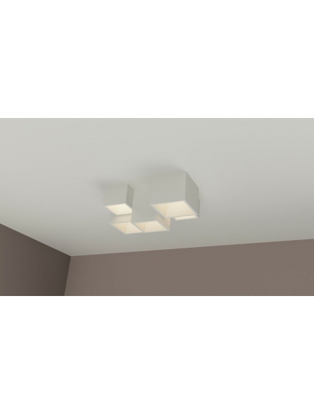plafoniera in gesso ceramico verniciabile con copertura in rilievo a sbalzo csf5000