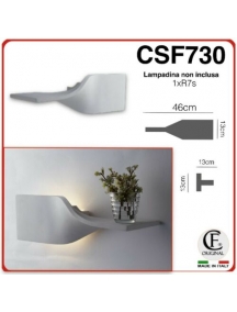 applique in gesso ceramico verniciabile completo portalampada r7s e lampadina led csf730