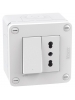 bticino 28402w2 matix go scatola ip40 2 moduli  con interruttore piu presa std Italia 10/16A bticino 28402w2