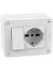 bticino 28403w2 matix go scatola ip40 3 moduli  con interruttore piu presa schuko  bticino 28403w2