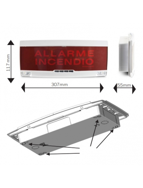 fyreclass fc-lux23 pannello antincendio luminoso sonoro targa ottico acustica EN54-3 EN 54-23