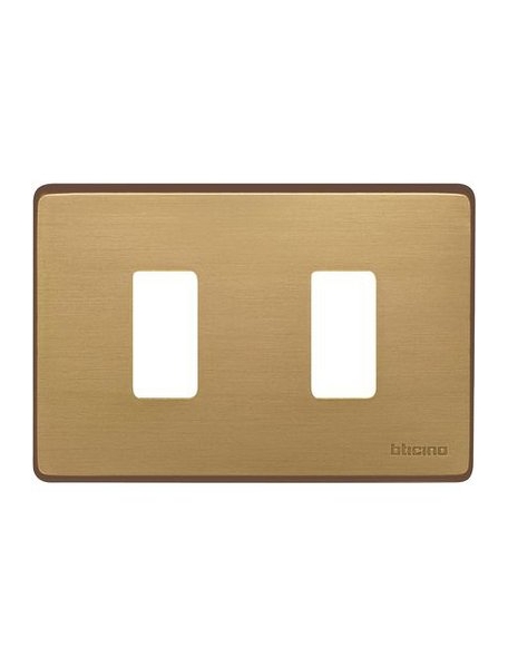 bticino placca 1 posto per scatola tonda e rettangolare  in alluminio colore bronzo   magic  bticino 503/1/BR