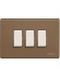 bticino placca 3 posti per scatola tonda e rettangolare  in alluminio colore bronzo   magic  bticino 503/3/BR