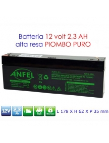 batteria ermetica al piombo agm 12v 2,3ah ricaricabile  allarme sirena ascensori meg12v2a