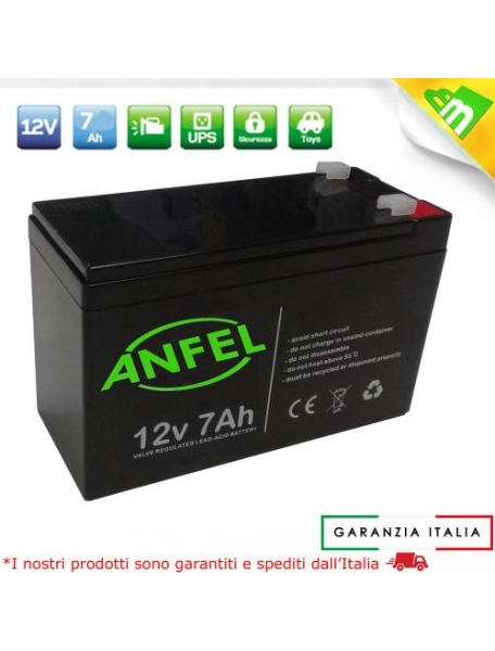 Batteria ricaricabile al piombo 12volt 7ah ideale x gruppi di continuità e ups meg12v7a