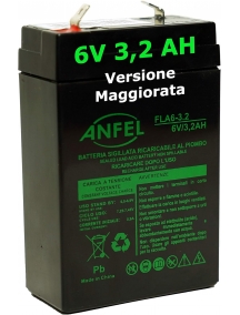 Batteria al piombo 6v 3,2ah con faston agm rt628 per lampada 1499 8799 / 415272001per beghelli