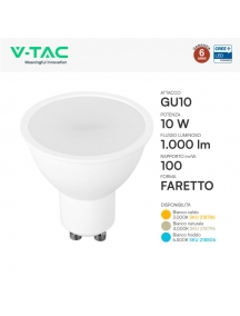 v tac pro vt 271 faretto spotlight led gu10 10w luce fredda 100° SKU 218806