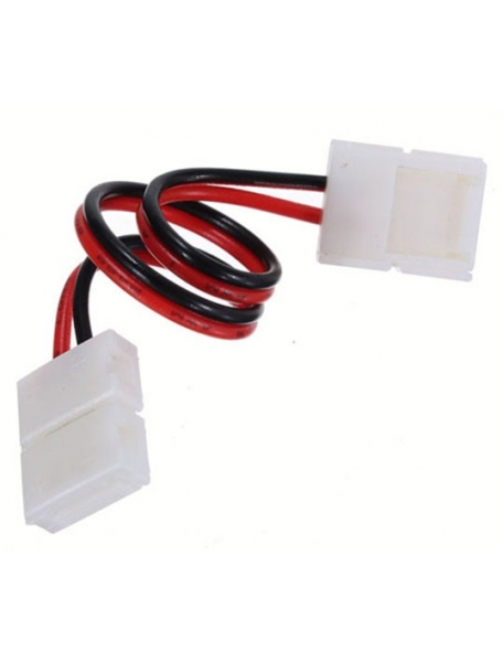 connettore striscia led doppio con filo a clip per strip 3528 monocolore nuovo larghezza 8mm 0148