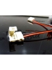 connettore striscia led doppio con filo a clip per strip 3528 monocolore nuovo larghezza 8mm 0148