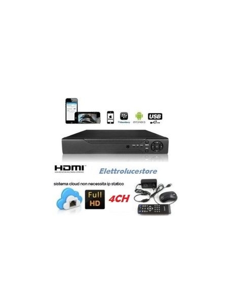 Dvr 4 canali videosorveglianza h264 full hd 720p registratore telecamere hdmi vga usb iphone TURBO