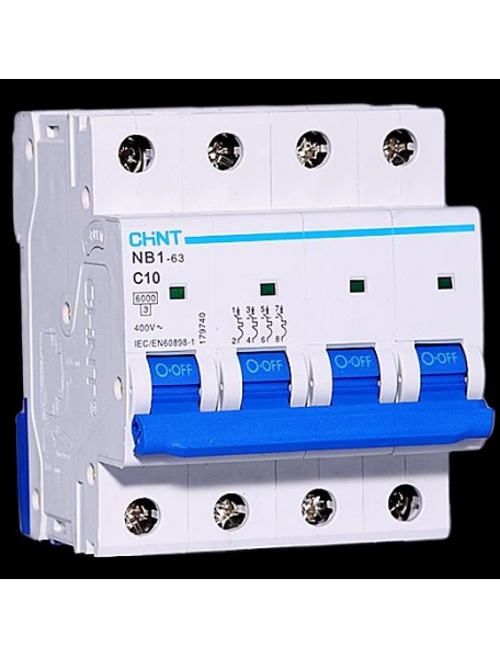 Chint 51406 Interruttore quadripolari 400 vac 4p 10a curva c 6ka