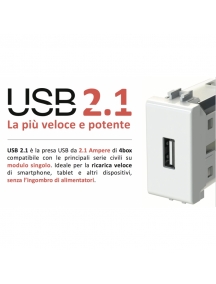 4B.N.USB presa per smartphone bticino living light bianco