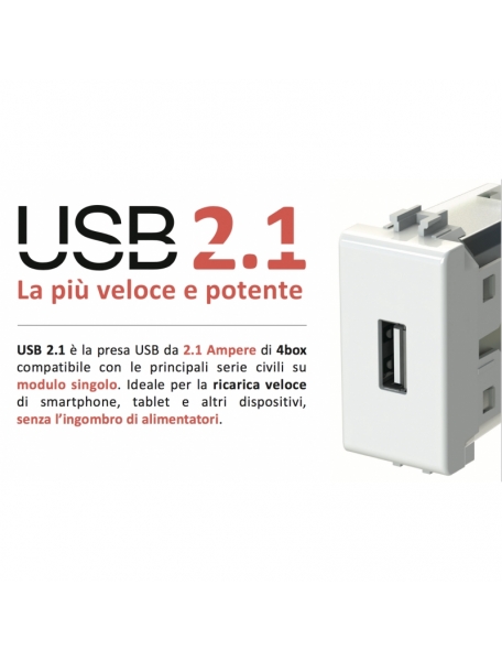 4B.V14.USB presa usb per smartphone per vimar plana