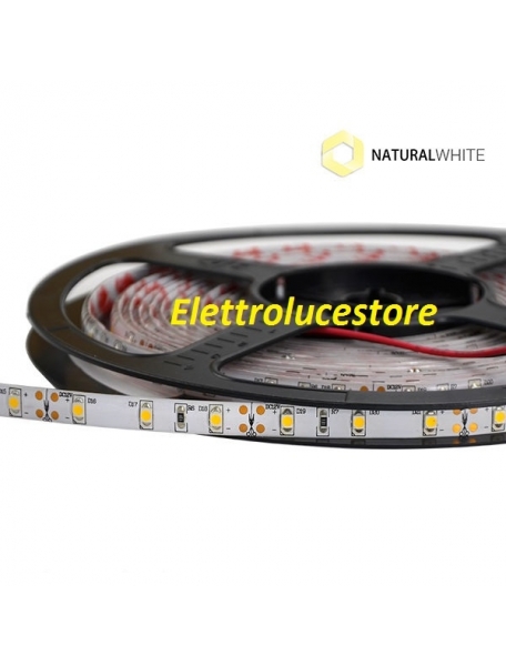 strip led striscia 12v 24w bianco bobina 5 metri  300smd3528 ip65 luce naturale  1800 lumen impermeabile 0684