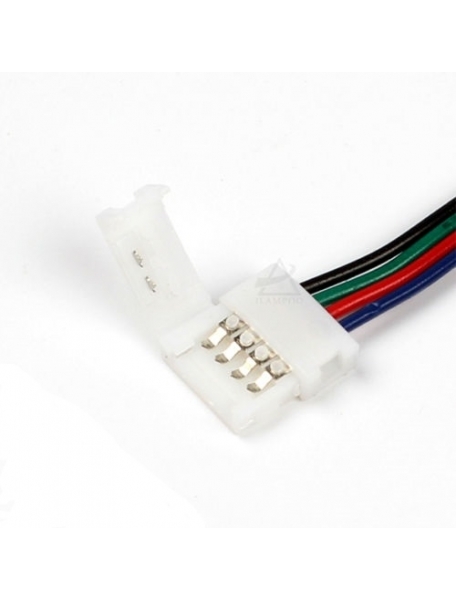 connettore striscia strip led rgb 5050 nuovo 10mm con filo di 20cm economico 0152