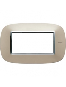 bticino axolute placca  4 moduli  titanio chiaro  bticino hb4804tc