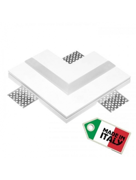 profilo da incasso ad L elle in gesso ceramico a 90° per strip led