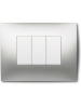 abb chiara placca mostrina 3 posti acciaio spazzolato 2csk0319ch