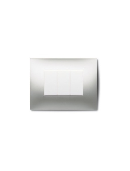 abb chiara placca mostrina 3 posti acciaio spazzolato 2csk0319ch