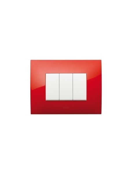 abb chiara placca mostrina 3 posti rosso fuoco 2csk0305ch