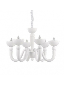 ideal lux  bon bon sp6 bianco sospensione pendente a soffitto appesa sei luci IDEAL LUX 093994