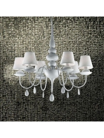 ideal lux blanche sp6 bianco lampada a sospensione 6 luci  IDEAL LUX 035581