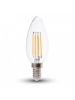 lampadina oliva filo led filamento E14 4W luce fredda vintage vetro v-tac 1986