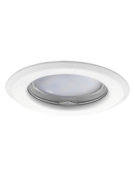 faretto portalampada gu10 mr16 ghiera fisso metallo bianco flangia incasso soffitto ct2114w