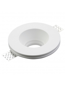 porta faretto rotondo tondo in gesso ceramica con portalampada per lampade gu10 mr16 2132