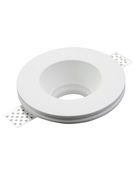 porta faretto rotondo tondo in gesso ceramica con portalampada per lampade gu10 mr16 2132