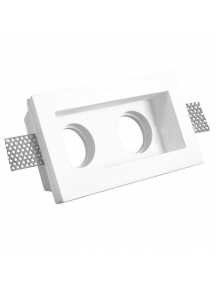 faretto incasso gesso doppio ceramica rettangolo per lampade led 2134
