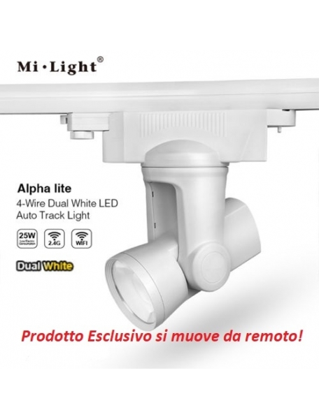 faretto binario trifase MiLight 25W AlphaLite CCT motorizzato AL5 2198