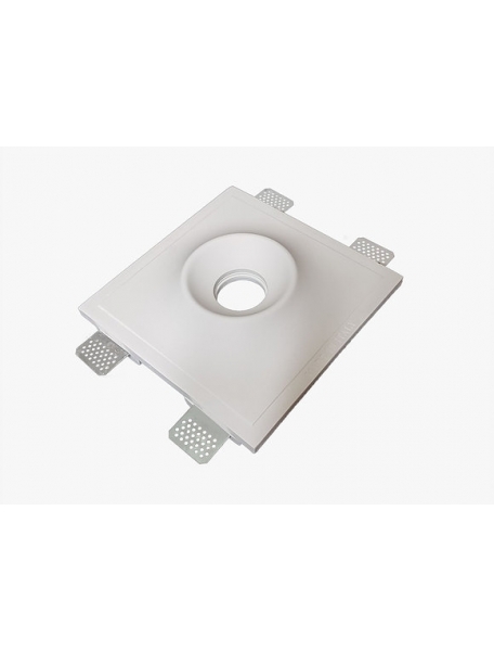 faretto incasso quadrato in gesso con svasatura a scomparsa csf020