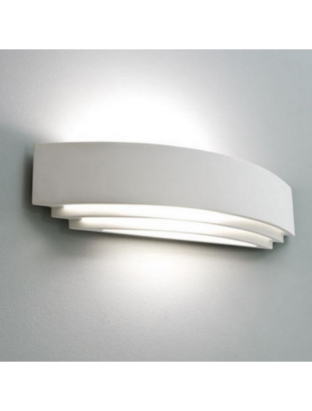 applique plafoniera lampada in gesso ceramico verniciabile biemissione csf105