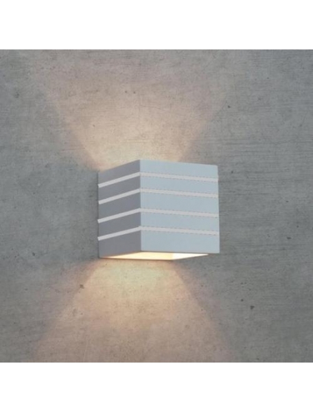 lampada applique moderno da parete in gesso verniciabile up & down cubo rigato 110R