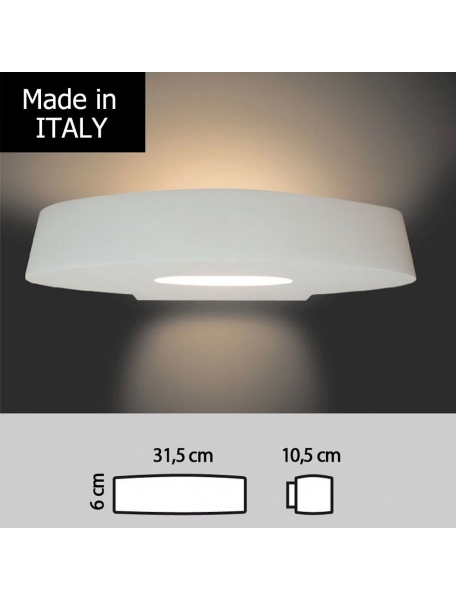 plafoniera lampada applique biemissione in gesso ceramico verniciabile csf333