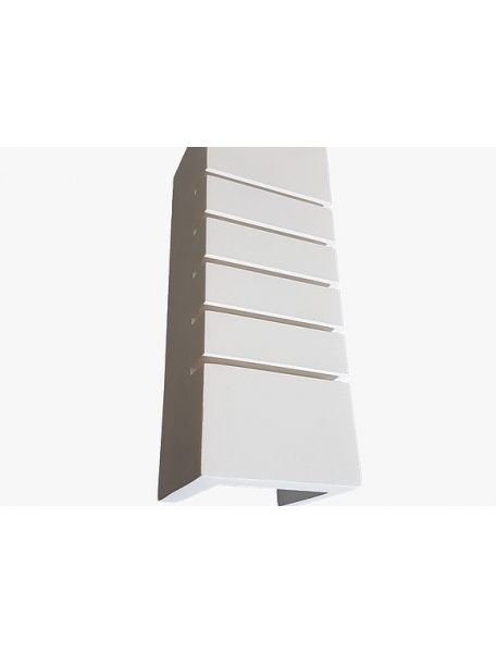 applique lampada a parete biemissione rettangolare in gesso ceramico verniciabile csf516