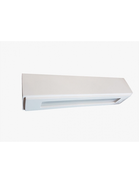 applique lampada biemissione rettangolare a parete in gesso ceramico verniciabile csf528