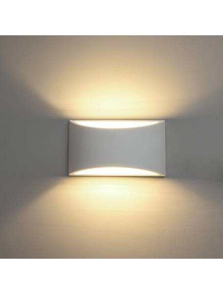applique plafoniera lampada led biemissione moderna in gesso ceramico csf720