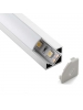 Profilo Alluminio Barra Angolare 1Mt +Plexiglass Strip LED 8-12MM 007